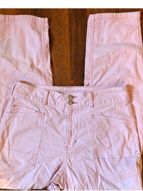 Anthropologie Cotton Candy Pink Straight-Leg Patch Pocket Pants